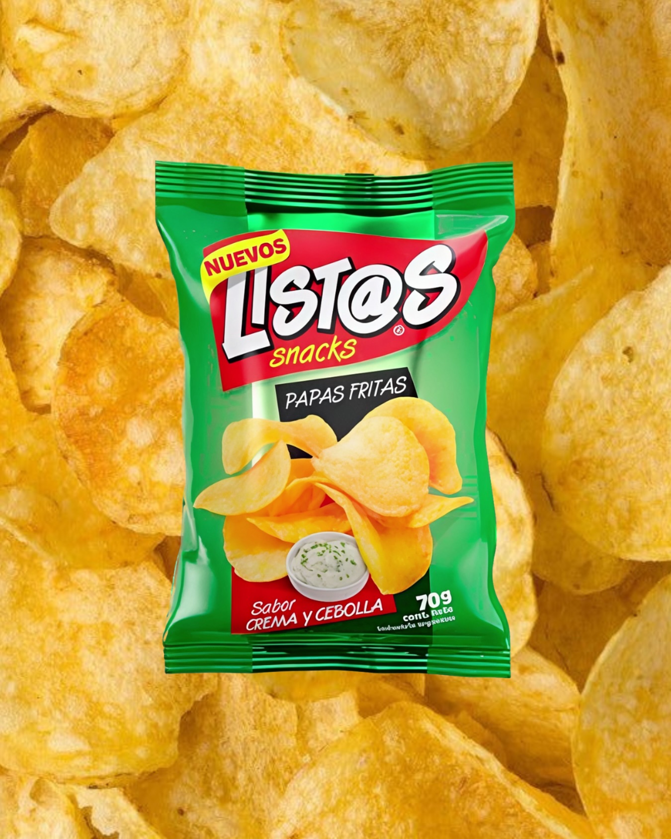 PAPAS FRITAS QUESO CREMA Y CEBOLLA