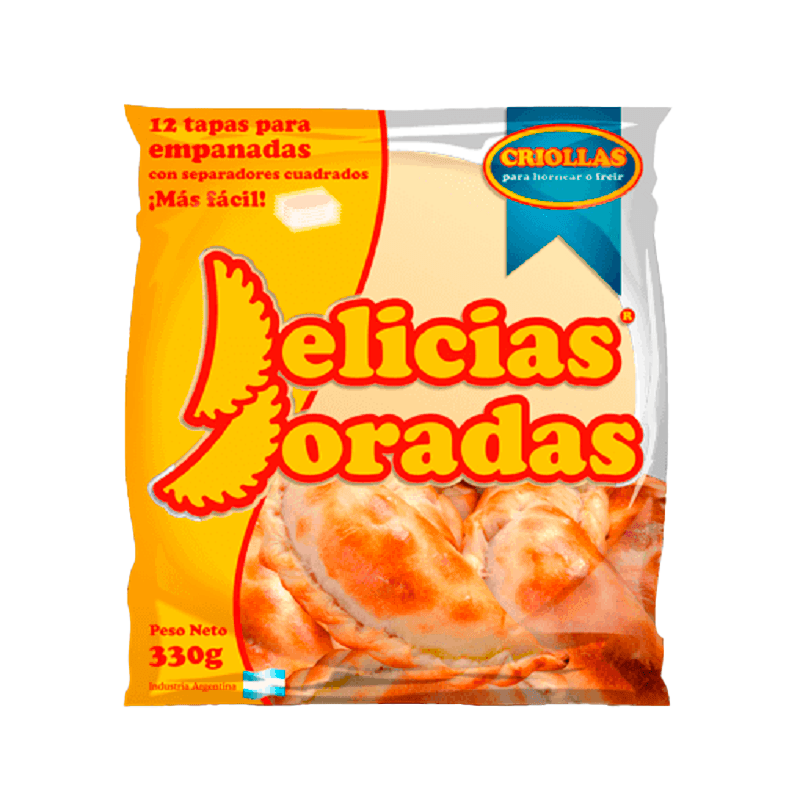 TAPAS PARA EMPANADAS CRIOLLAS DELICIAS DORADAS X 330 GR