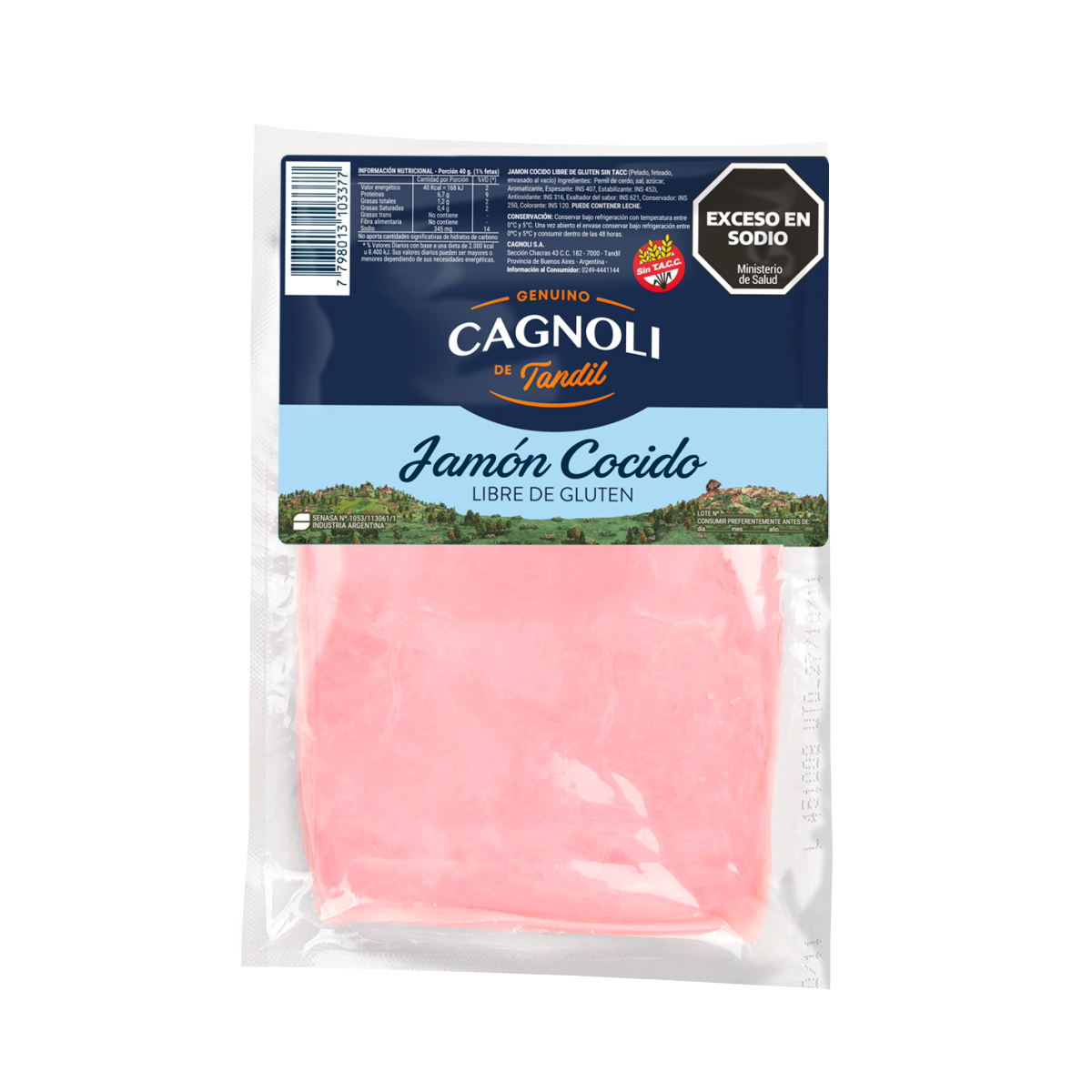 FETEADO JAMON COCIDO CAGNOLI X 150GR